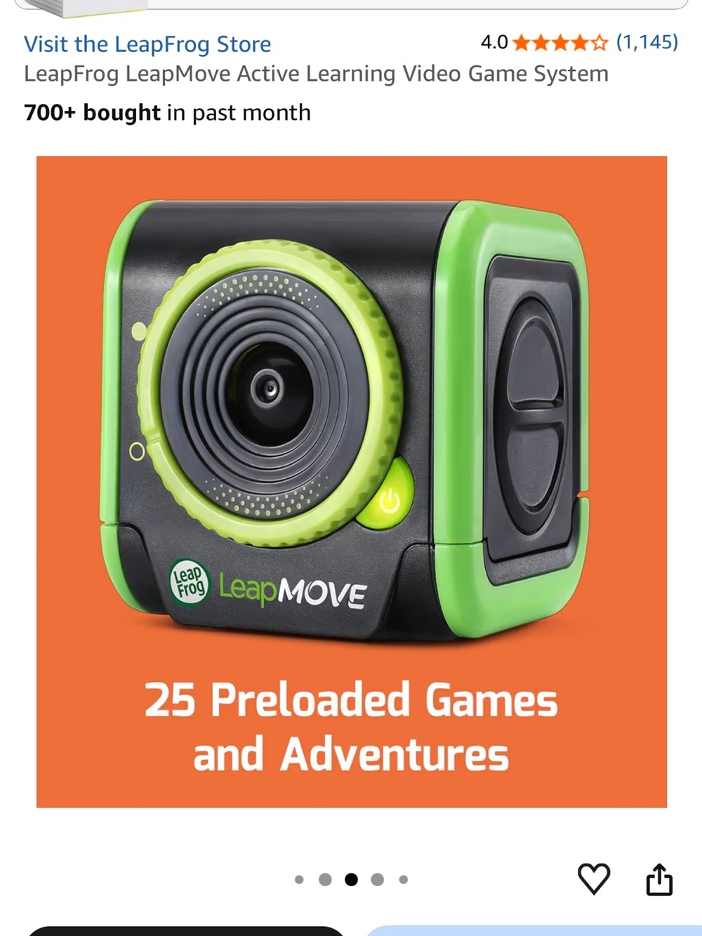 LeapFrog LeapMove Active Learning Video Game System - Black & Green